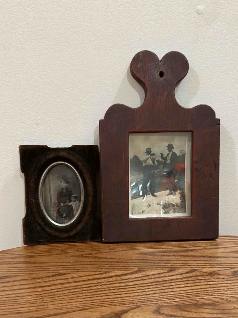 Antique photo frames with photos